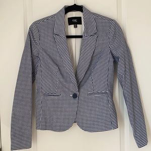 Jacob tailor blue and white suit jacket